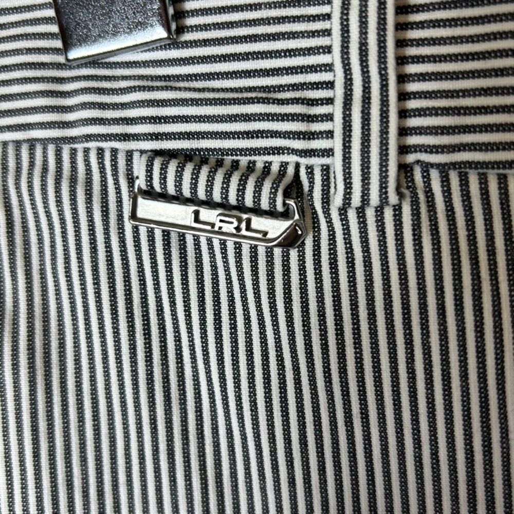 Lauren Ralph Lauren Black White Pinstripe High Rise Bermuda Shorts Sz 10 - Picture 7 of 15